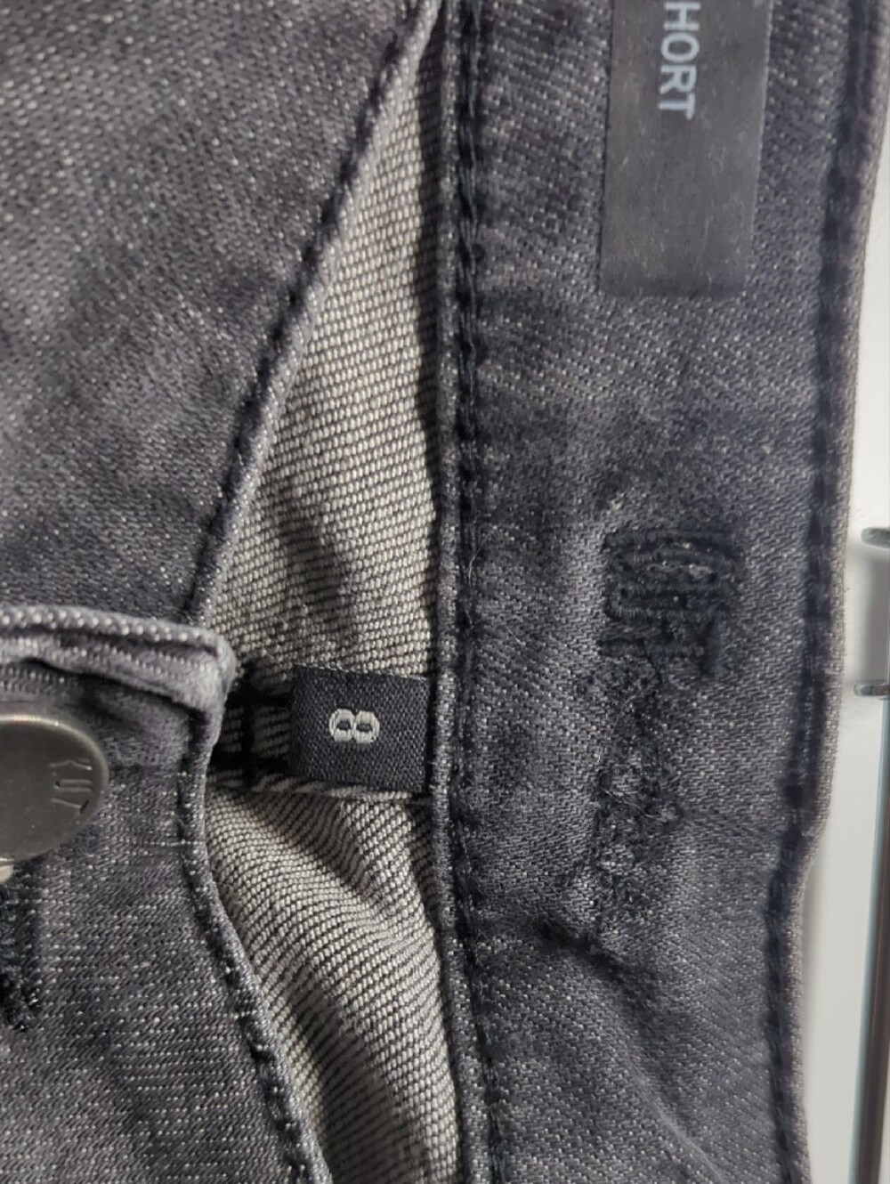 Kut from the Kloth Charcoal Roll-Cuff Denim Shorts - Picture 2 of 5